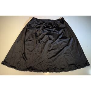 Vanity Fair Vintage Nylon Half Slip Black Size Large